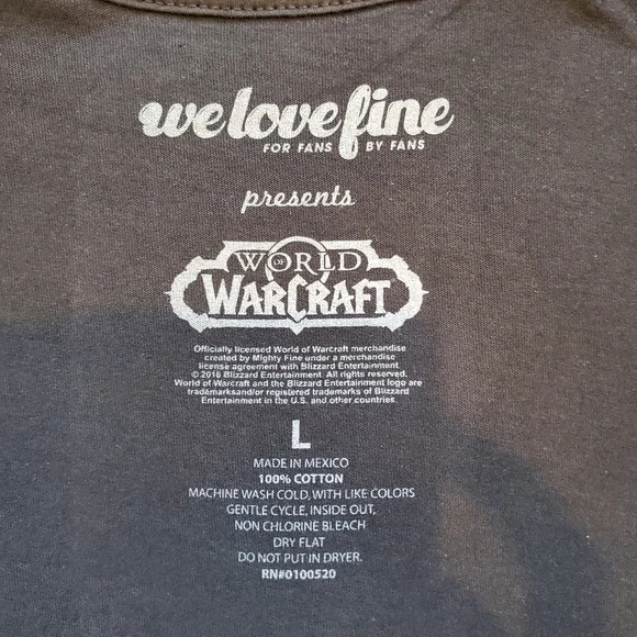 NWOT We Love Fine World of Warcraft Varsity Style Short Sleeve Shirt Large - Picture 3 of 5